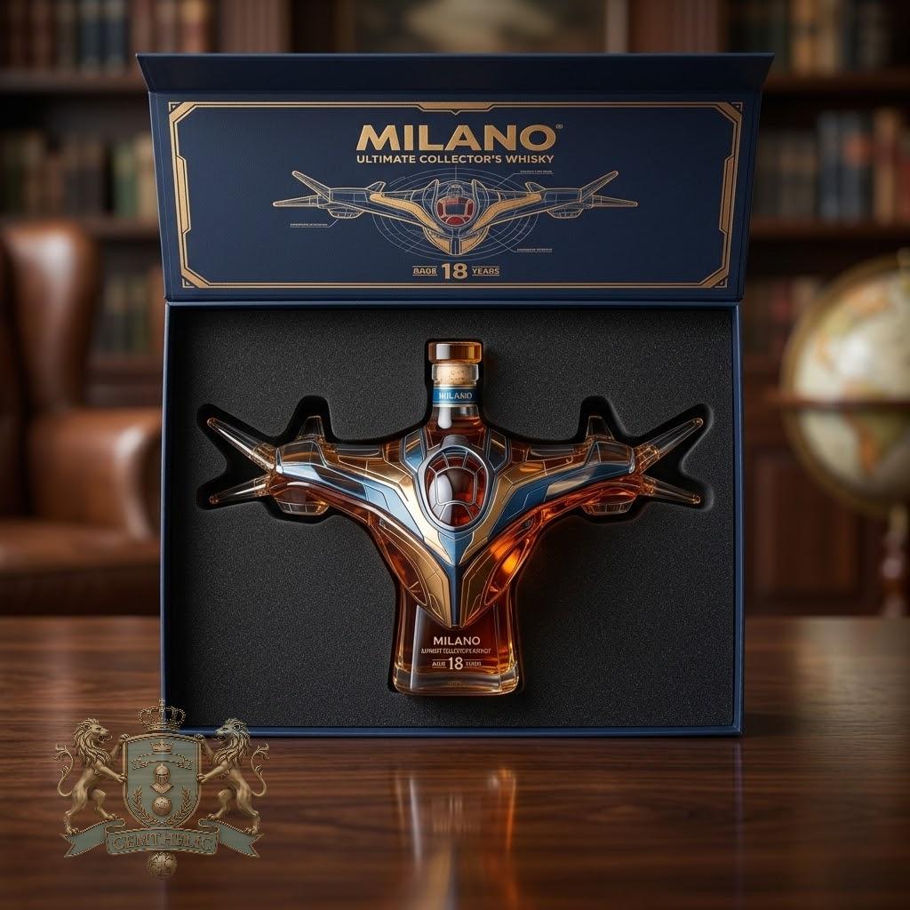 Guardians of the Galaxy Milano Spaceship 18 Year Whiskey Bottle - Detail View