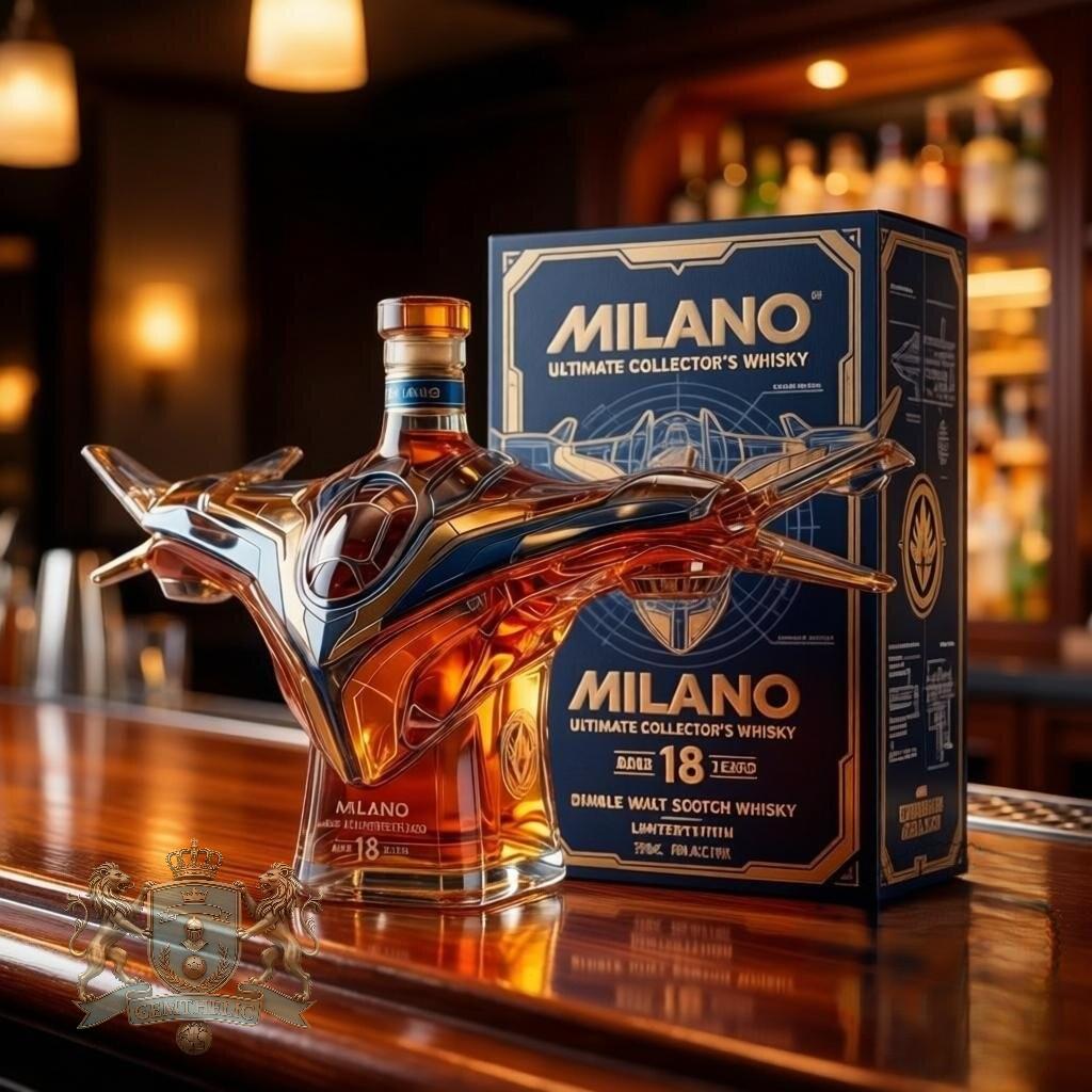 Guardians of the Galaxy Milano Spaceship 18 Year Whiskey Bottle - Front View