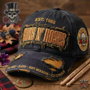 Guns N' Roses Est 1985 Member Names Distressed Baseball Cap