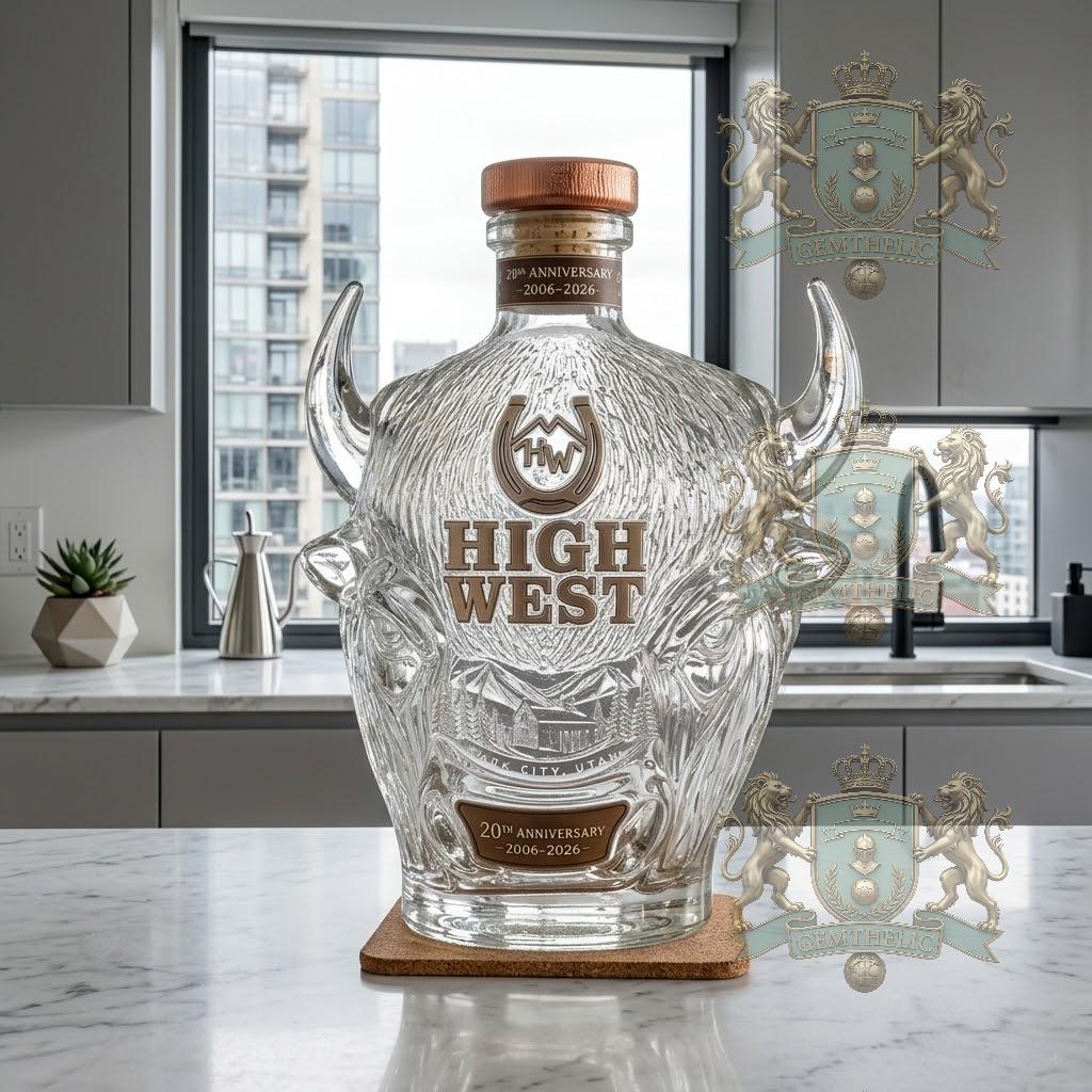 High West 20th Anniversary Bison Head Park City Utah Whiskey Bottle