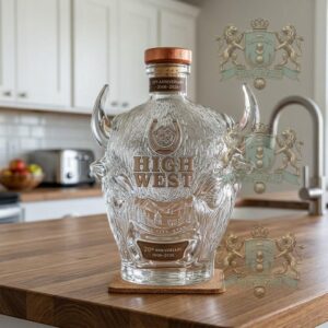 High West 20th Anniversary Bison Head Park City Utah Whiskey Bottle