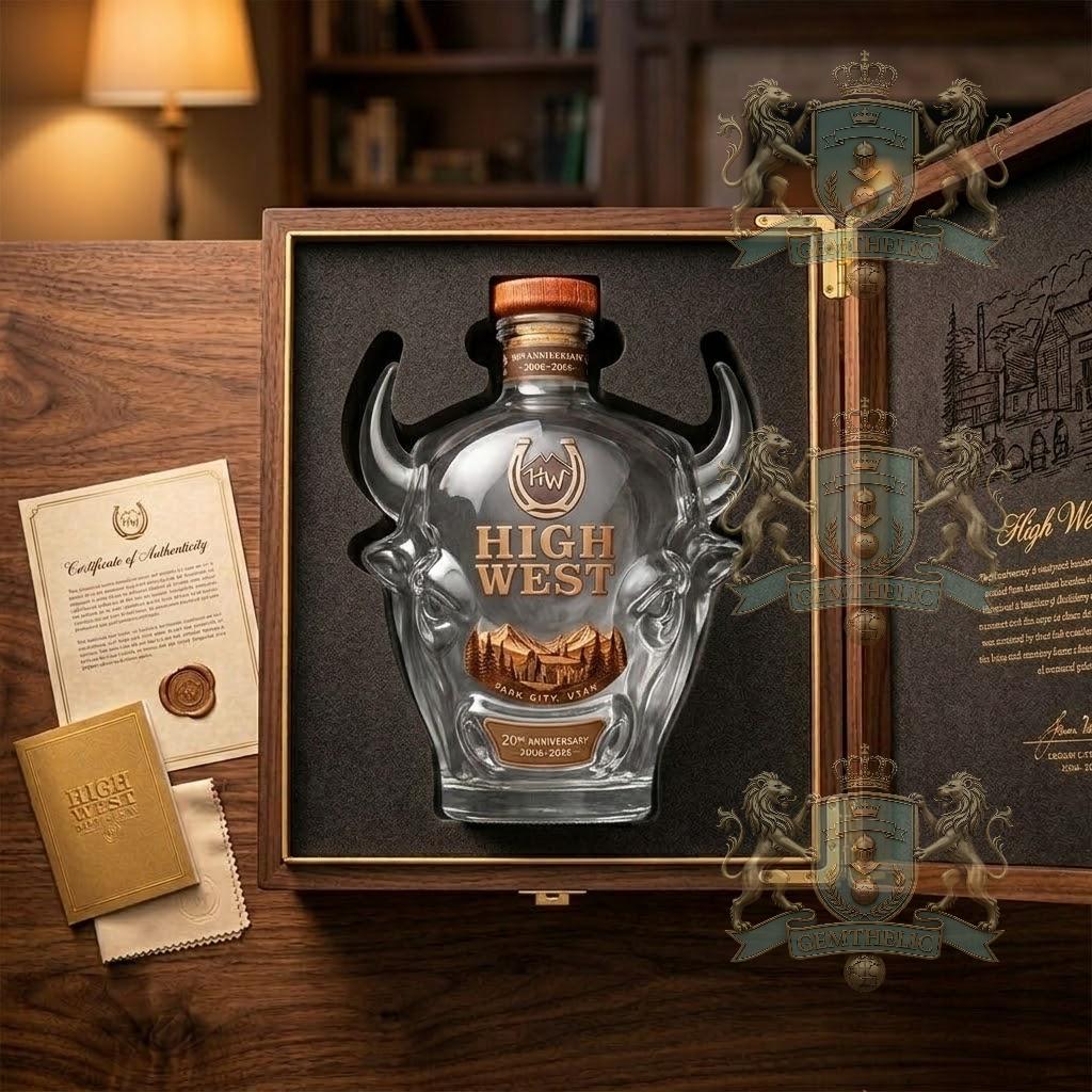 High West 20th Anniversary Bison Head Park City Utah Whiskey Bottle