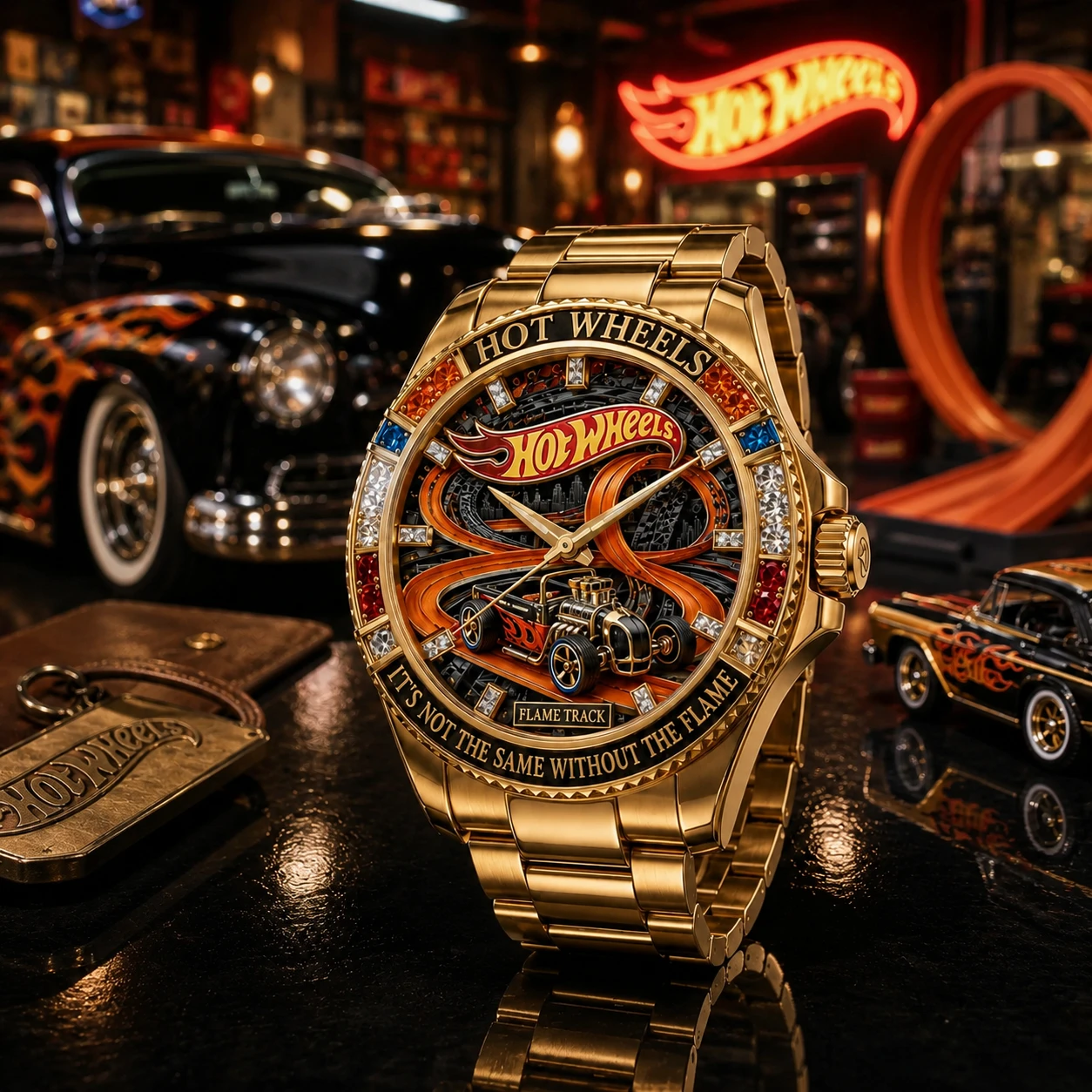Hot Wheels IT'S NOT THE SAME WITHOUT THE FLAME Flame Track Hot Rod Watch - Detail View