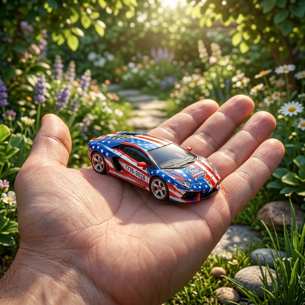 Hot Wheels Lamborghini Aventador LP700-4 USA 250th Anniversary 1776-2026 - Detail View