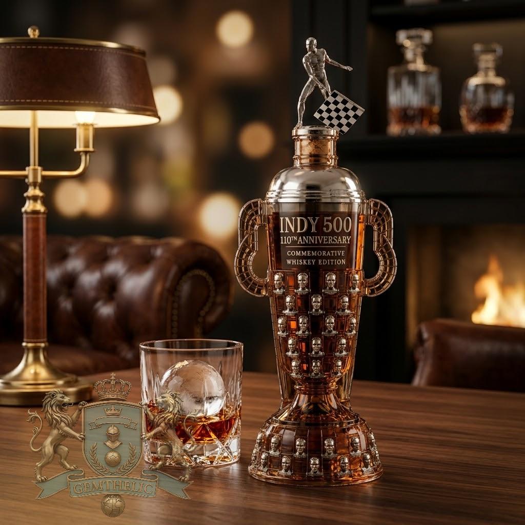 Indy 500 110th Anniversary Commemorative Whiskey Decanter - Front View