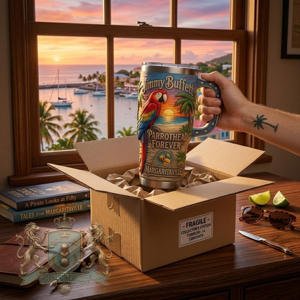 Jimmy Buffett Parrothead Forever Margaritaville Insulated Tumbler - Detail View