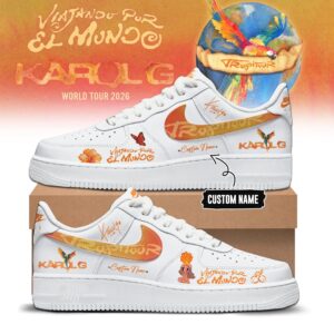 Karol G Viajando Por El Mundo Custom Nike Air Force 1 Sneakers