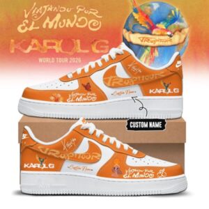 Karol G Viajando Por El Mundo Custom Nike Air Force 1 Sneakers