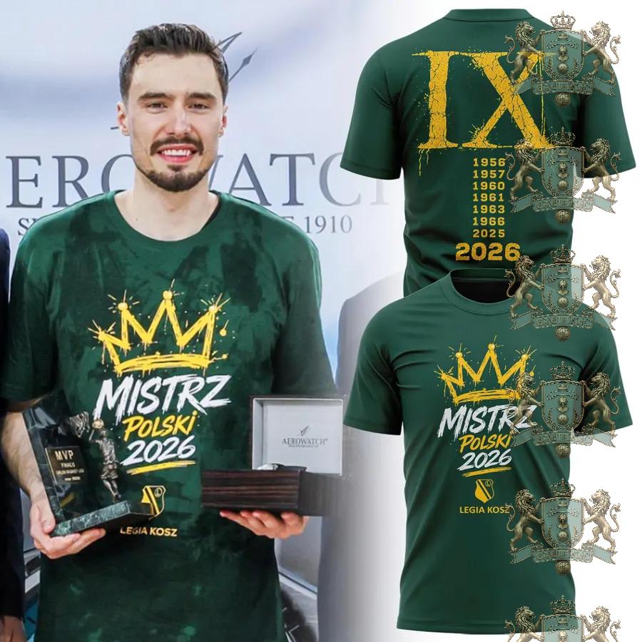 Legia Kosz 9th Polish Champion 2026 T-Shirt - Front View