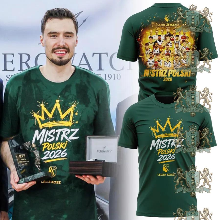 Legia Koszykówka Polish Basketball Champion 2026 T-Shirt - Front View
