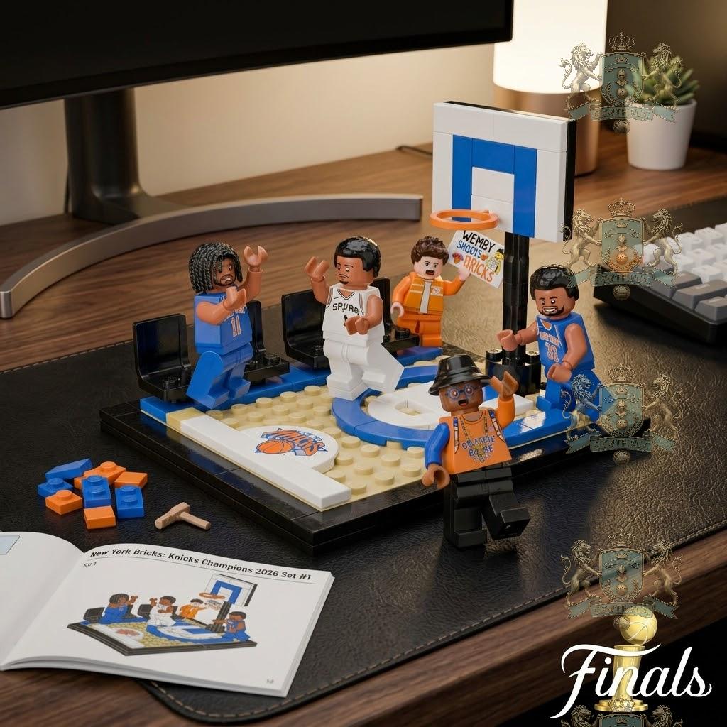 NBA Finals San Antonio Spurs New York Knicks Wembanyama Building Set