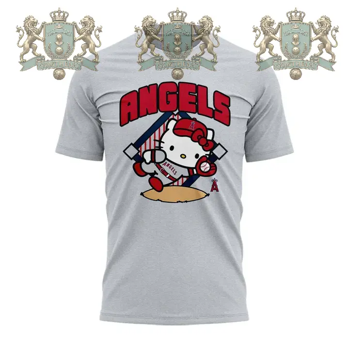 Los Angeles Angels Hello Kitty Baseball T-Shirt - Detail View