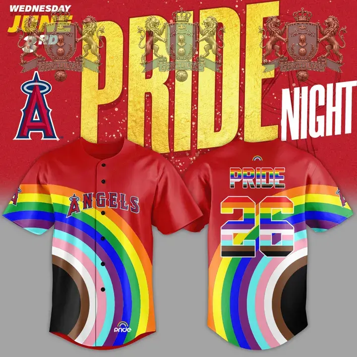 Los Angeles Angels Pride Night Baseball Jersey - Front View