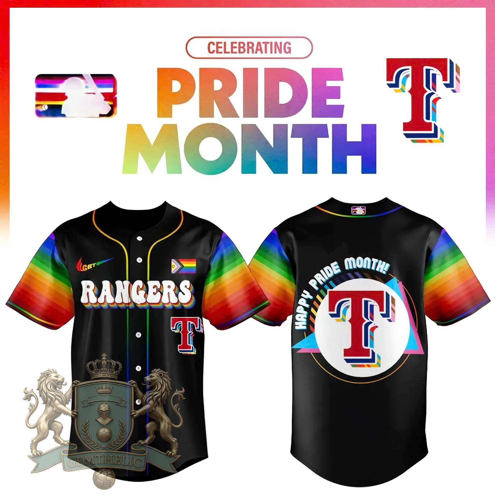 Los Angeles Dodgers Pride Month Baseball Jersey - Detail View