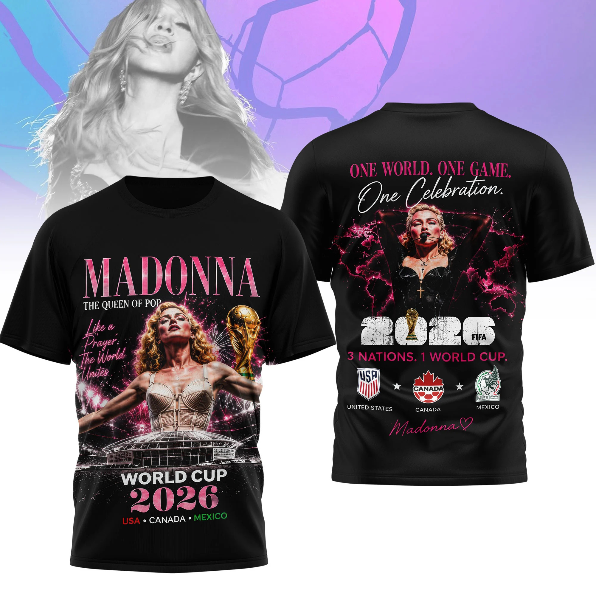 Madonna World Cup 2026 T-Shirt - Front View