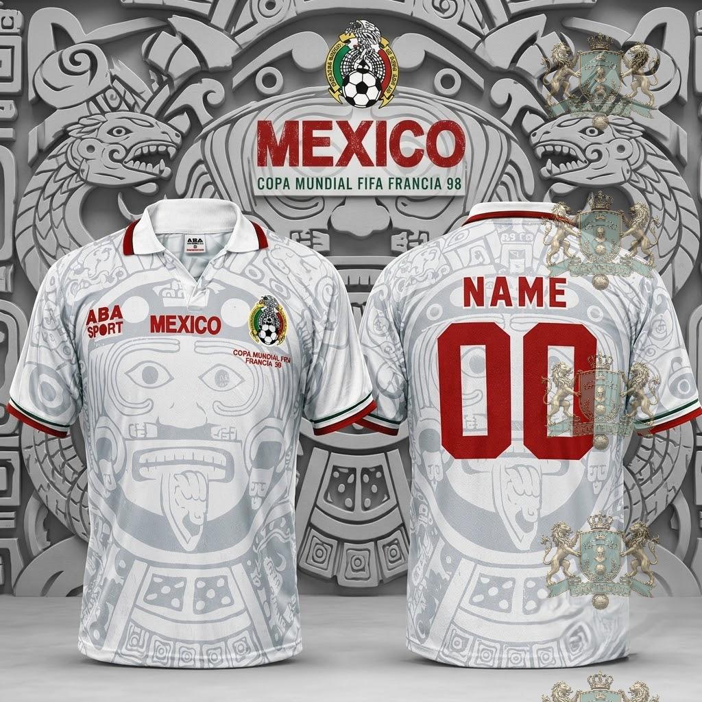 Mexico National FIFA World Cup France Soccer Jersey - Front View