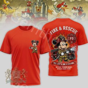 Mickey Mouse Firefighter Fire & Rescue Est 1910 T-Shirt