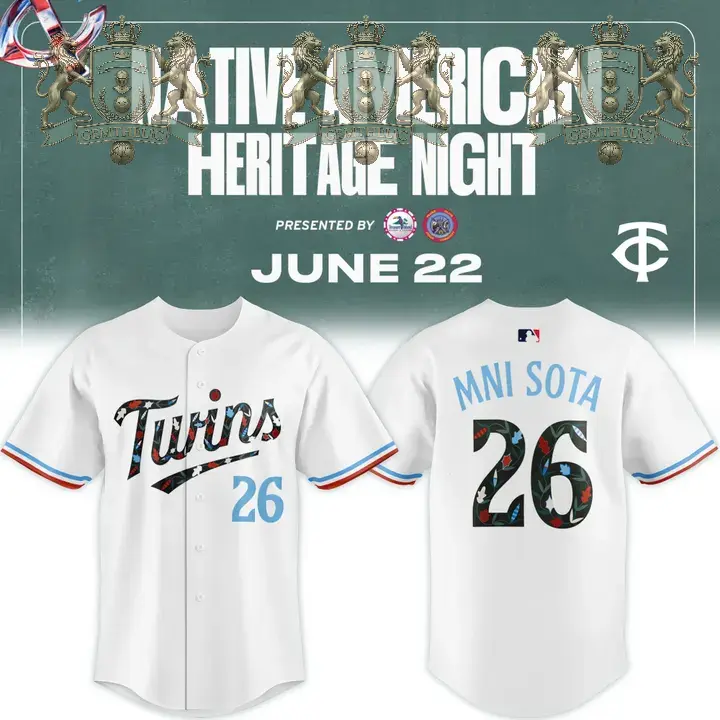 Minnesota Twins Native American Heritage Night Baseball Jersey - Front View