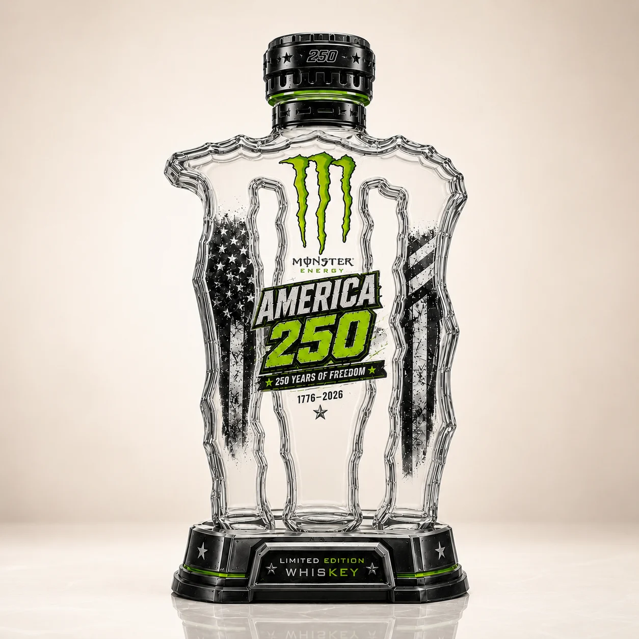 Monster Energy America 250 Years of Freedom Whiskey Bottle