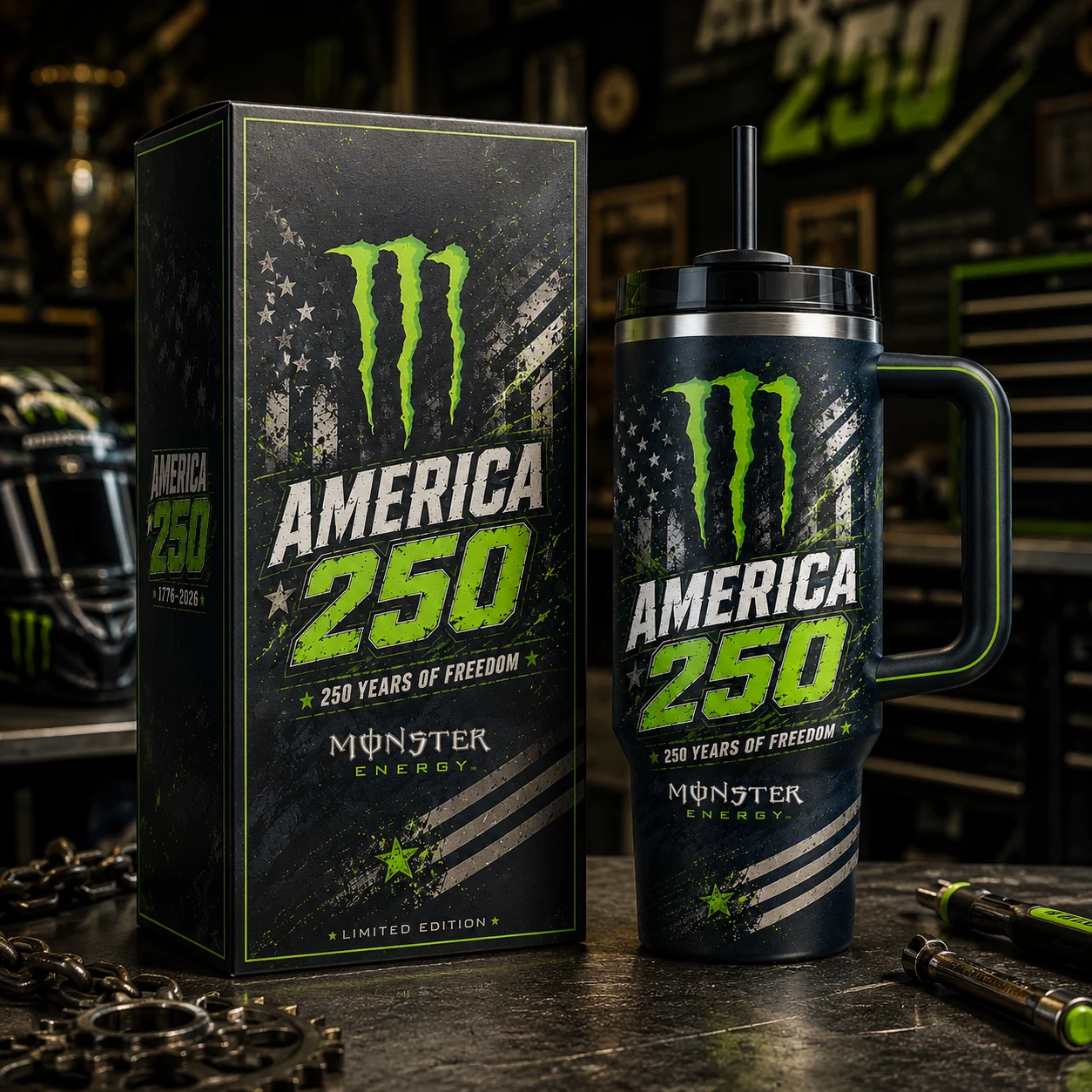 Monster Energy America 250 Years of Freedom Tumbler