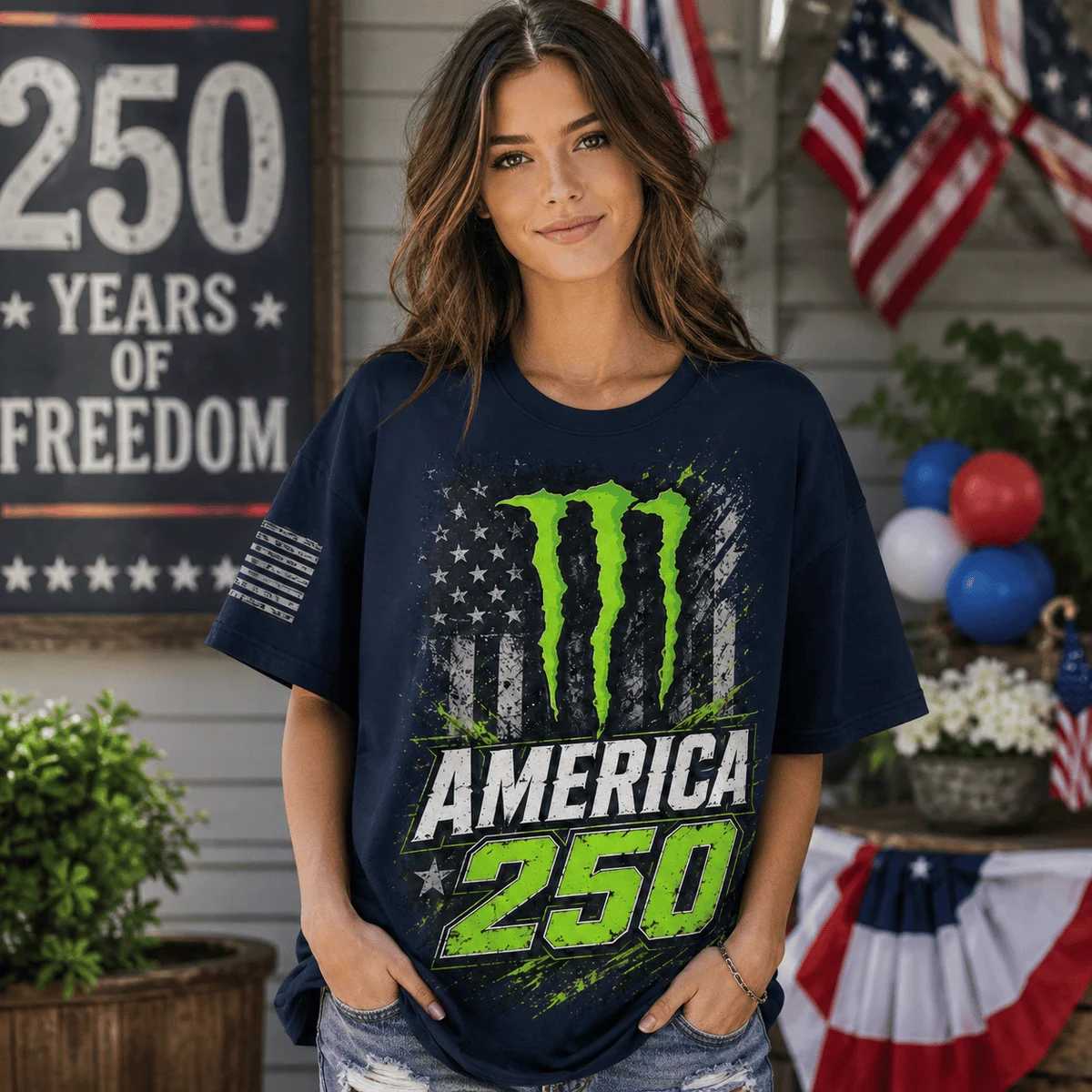 Monster Energy I Love America 250 Years T-Shirt - Detail View