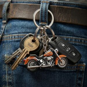 Motorcycle Classic Cruiser Style Customizable Keychain