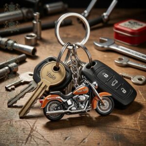 Motorcycle Classic Cruiser Style Customizable Keychain