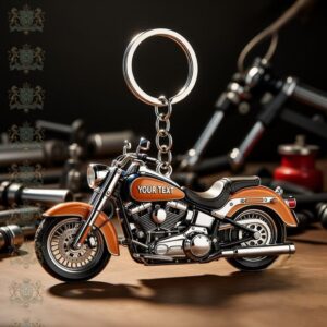 Motorcycle Classic Cruiser Style Customizable Keychain