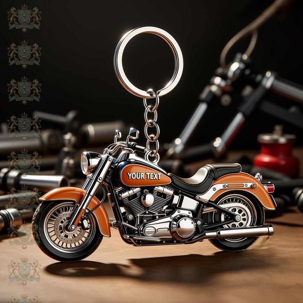 Motorcycle Classic Cruiser Style Customizable Keychain