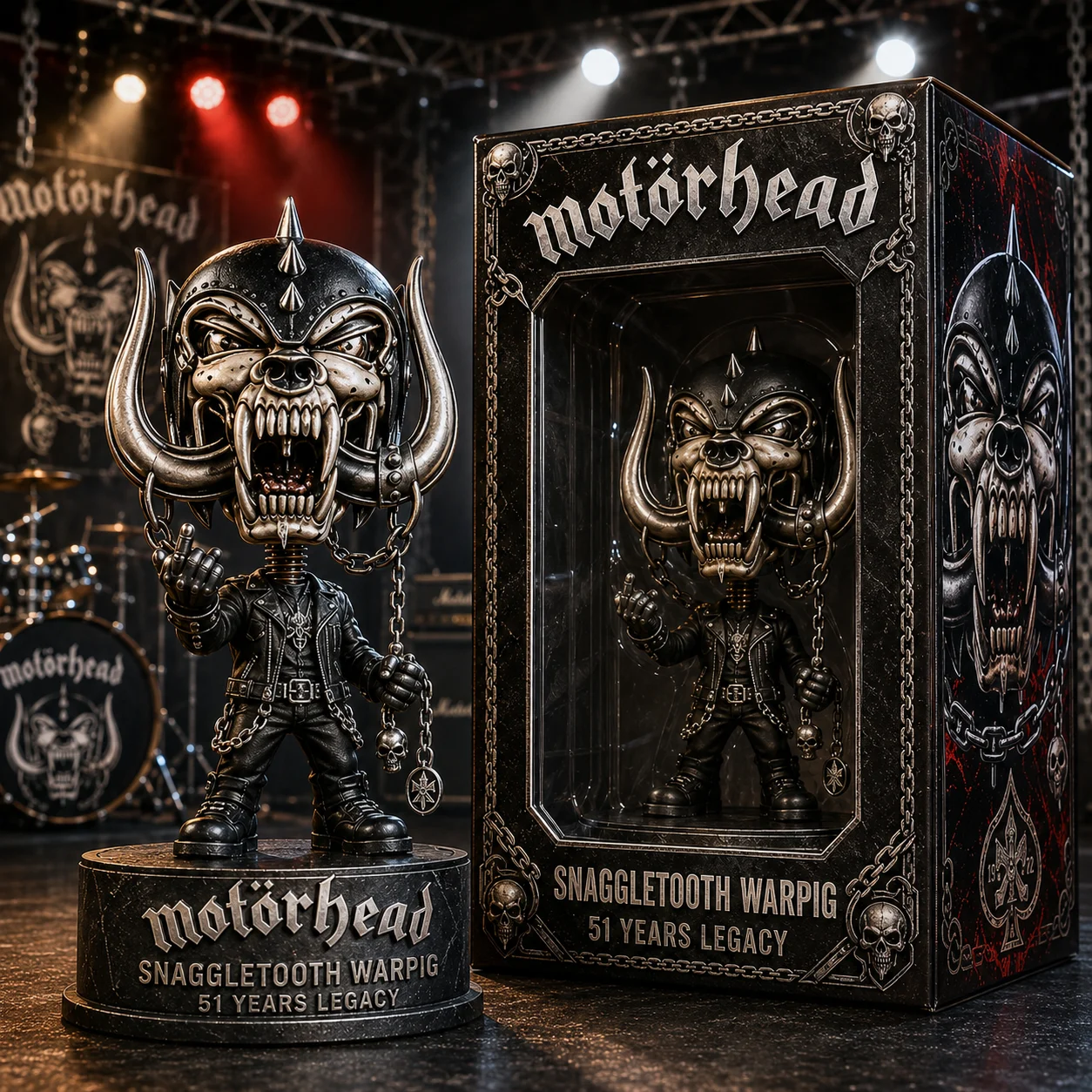 Motorhead Snaggletooth Warpig 51 Years Bobblehead Figure - Front View