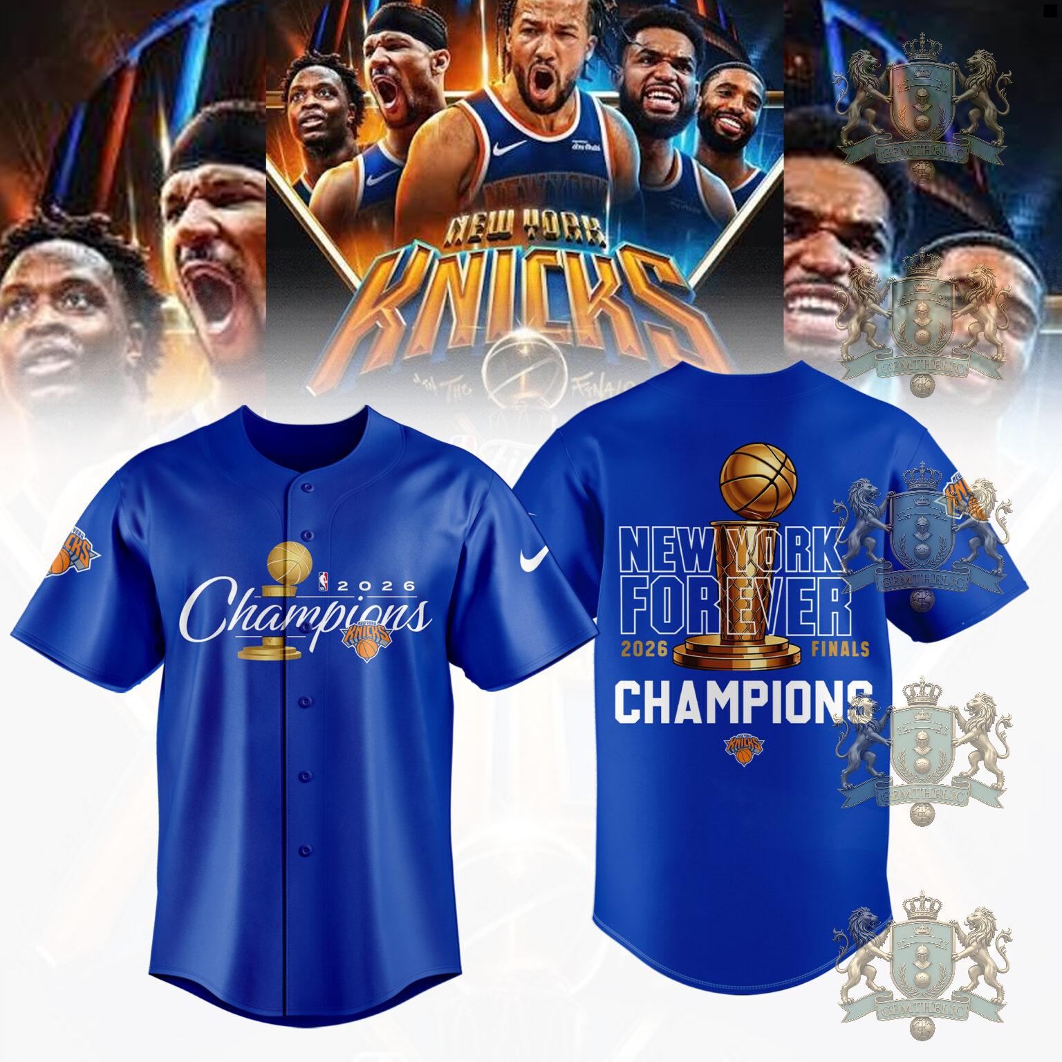 New York Knicks 2026 Finals Champions Baseball Jersey