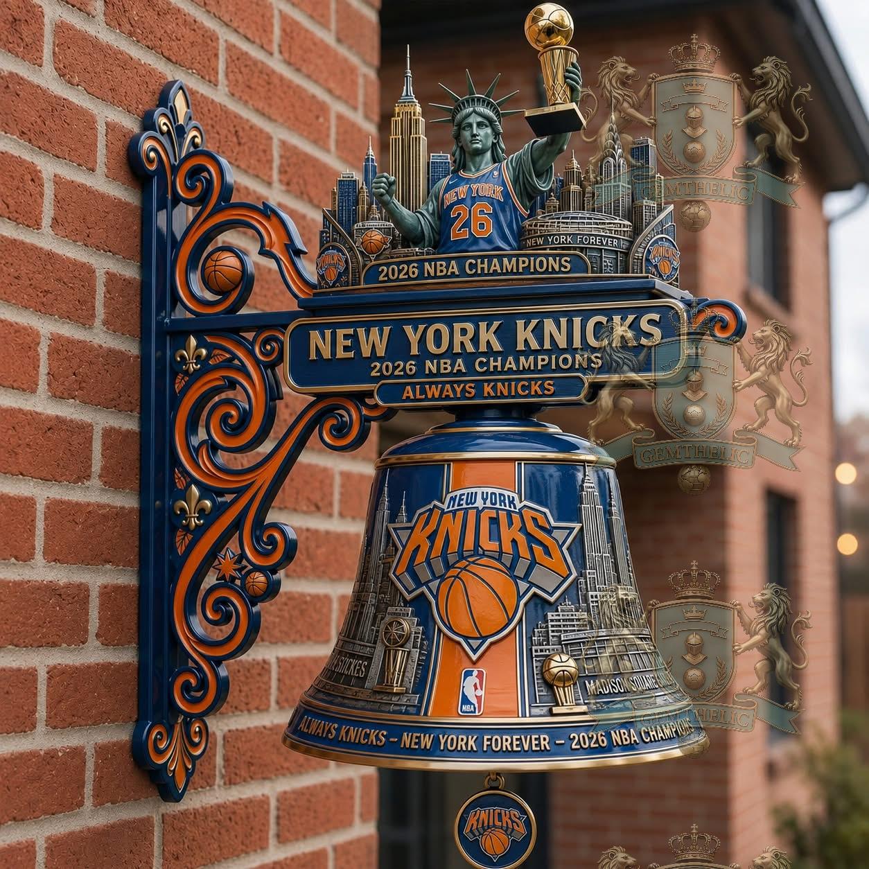 New York Knicks 2026 NBA Champions Commemorative Bell - Front View