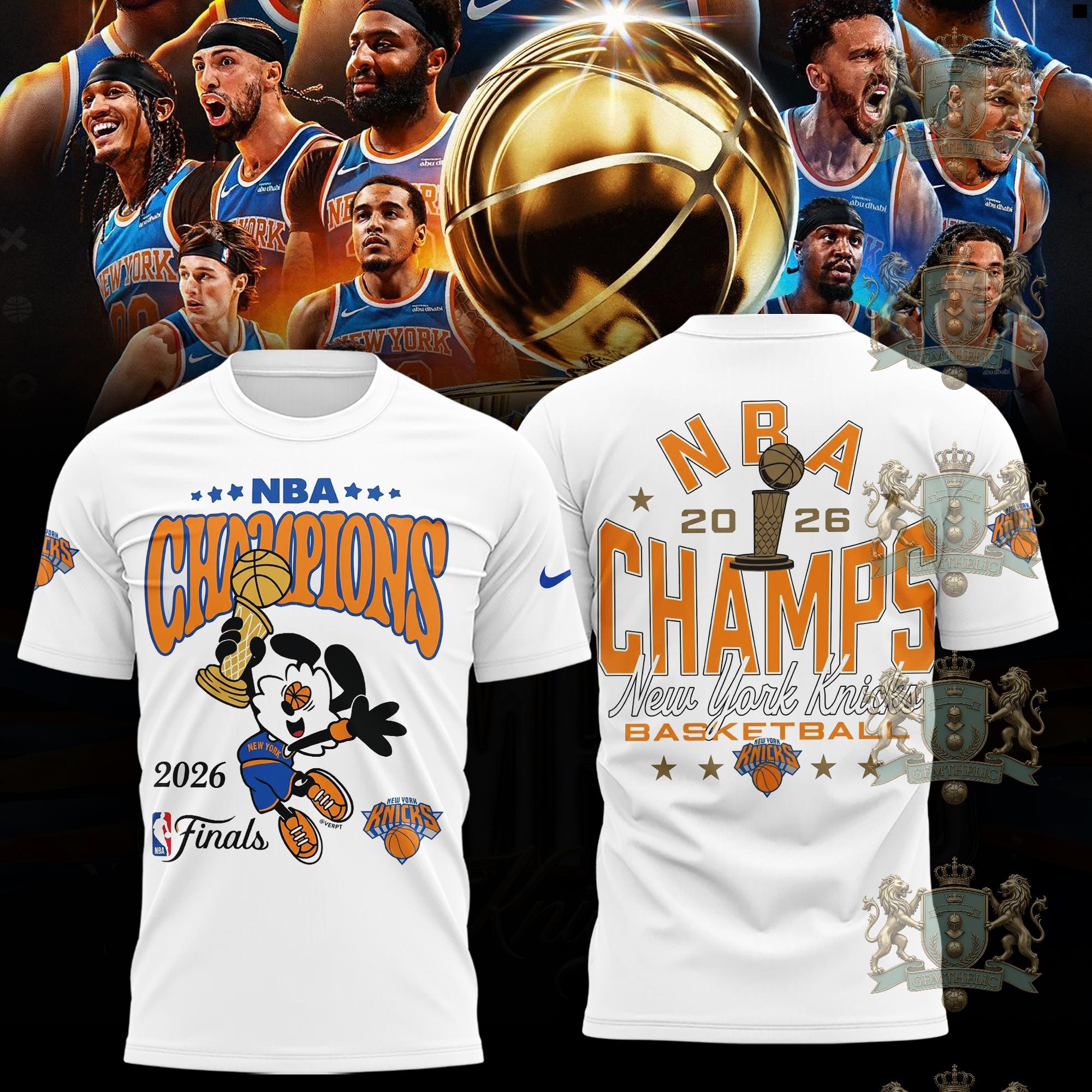 New York Knicks 2026 NBA Champions T-Shirt - Front View