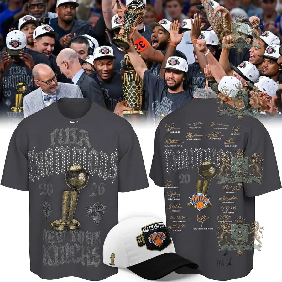 New York Knicks 2026 NBA Champions Player T-Shirt - Front View