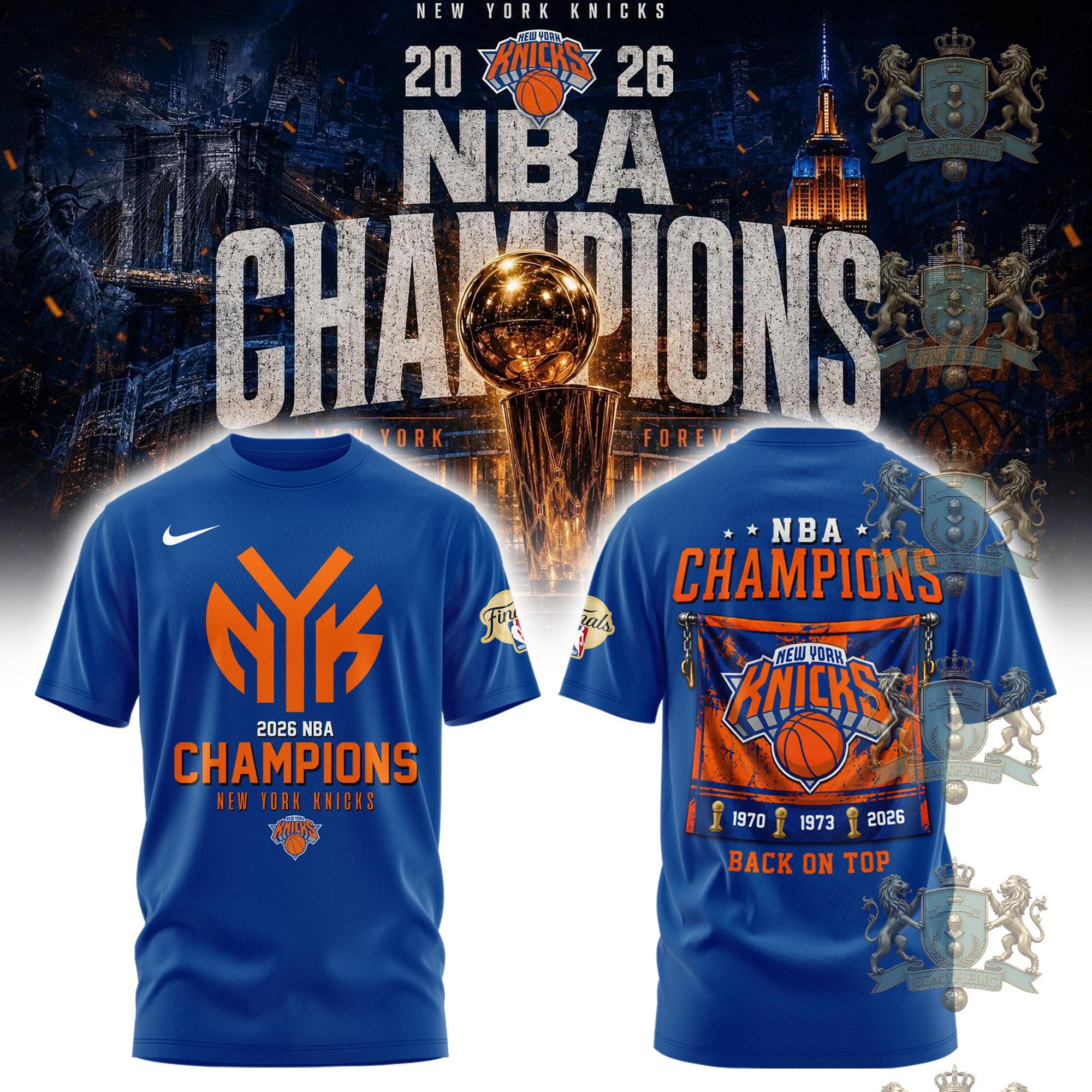 New York Knicks 2026 NBA Champions T-Shirt - Front View