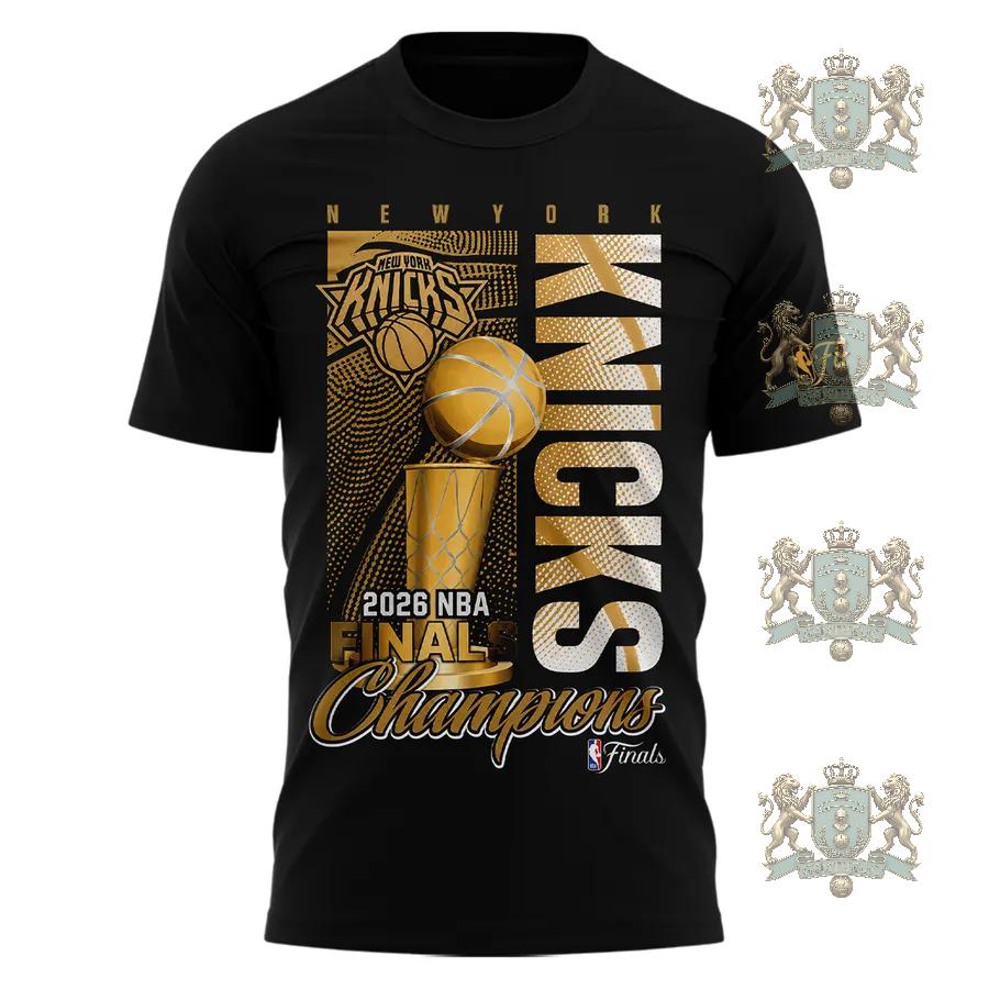 New York Knicks 2026 NBA Final Champions T-Shirt - Detail View