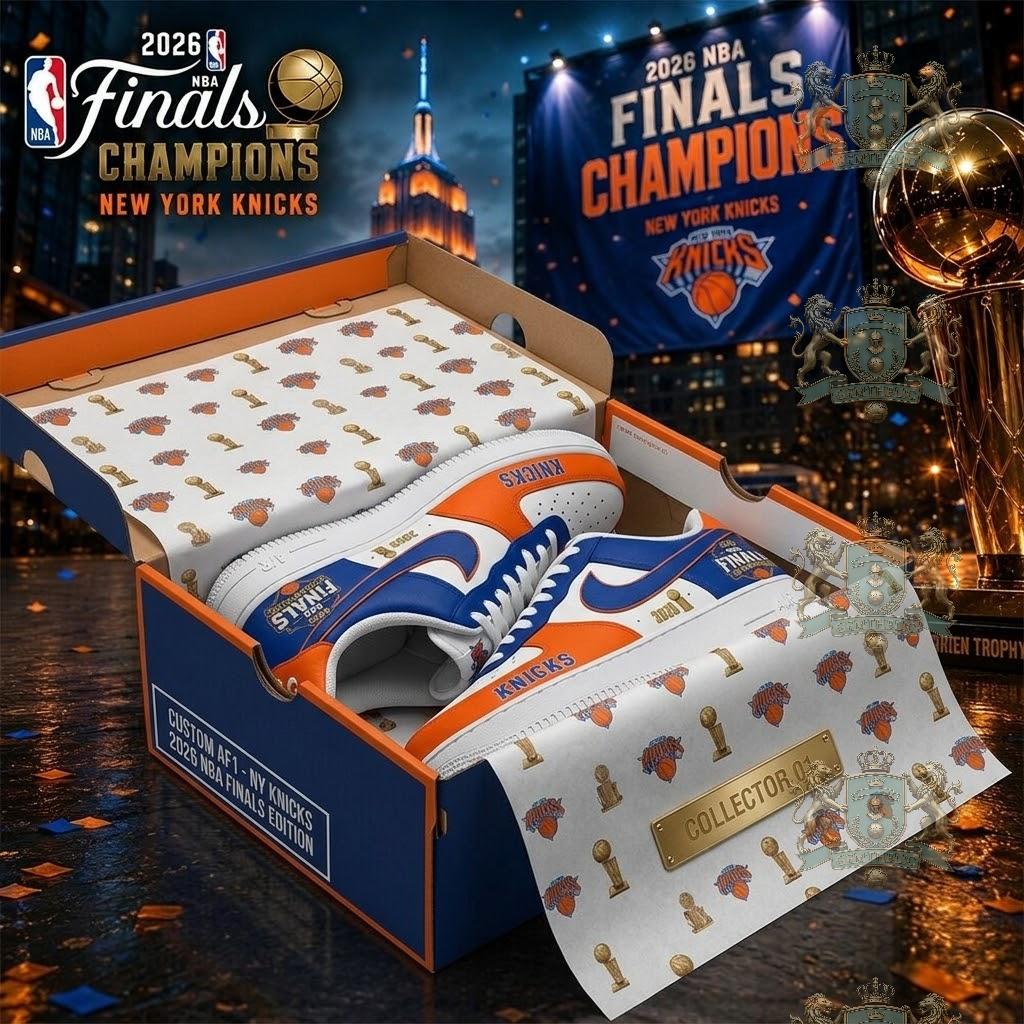 New York Knicks 2026 NBA Finals Champions Air Force 1 - Detail View