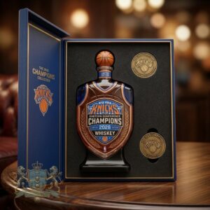 New York Knicks Eastern Conference Champions 2026 Whiskey Bottle