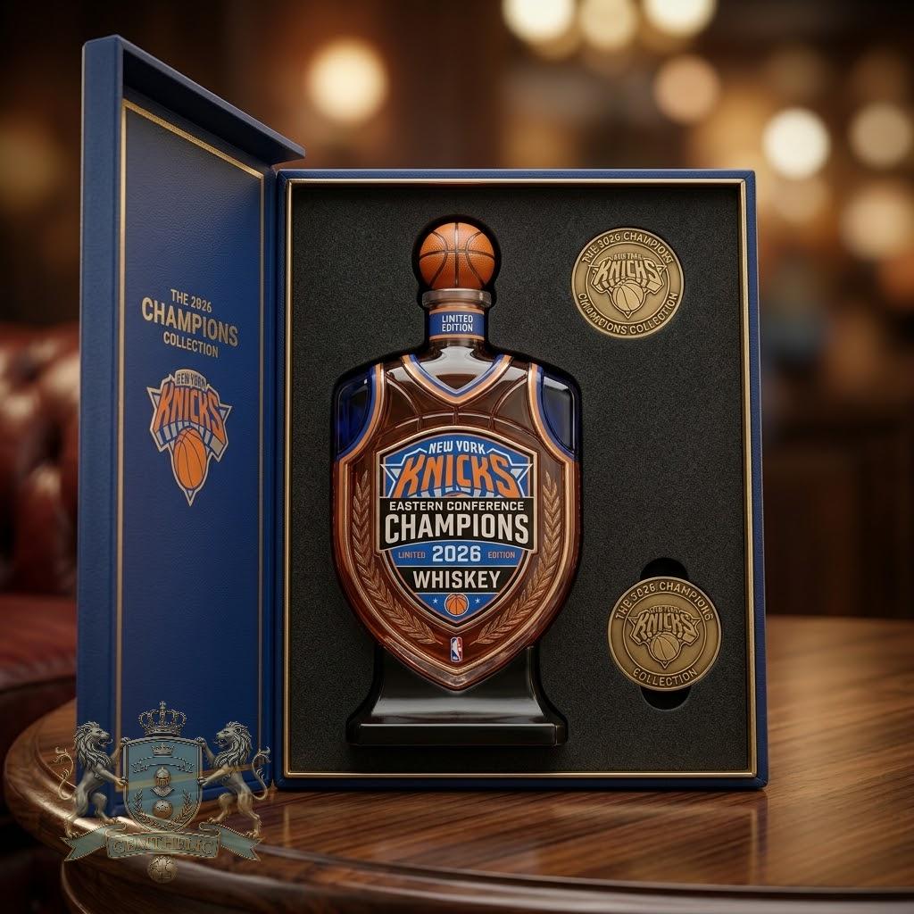 New York Knicks Eastern Conference Champions 2026 Whiskey Bottle