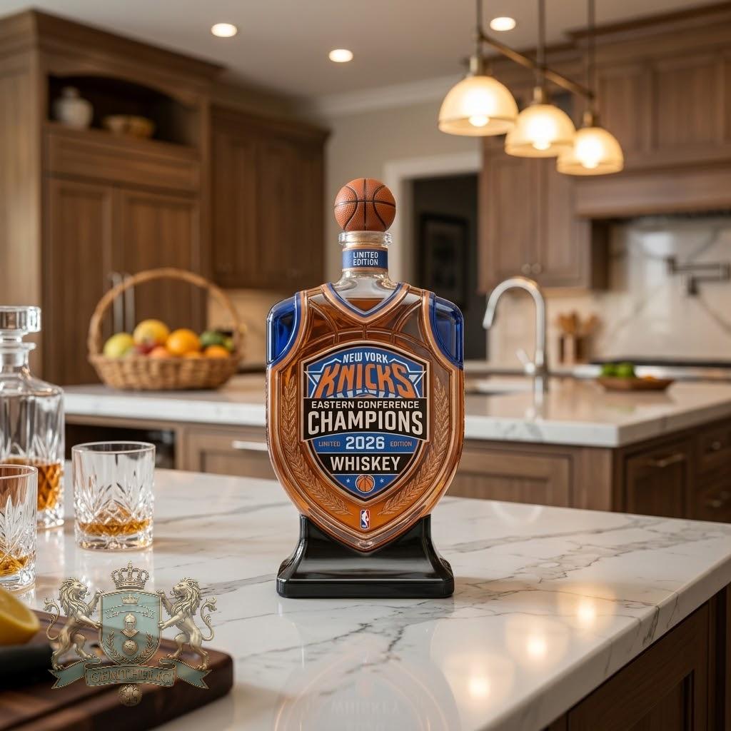 New York Knicks Eastern Conference Champions 2026 Whiskey Bottle - Detail View