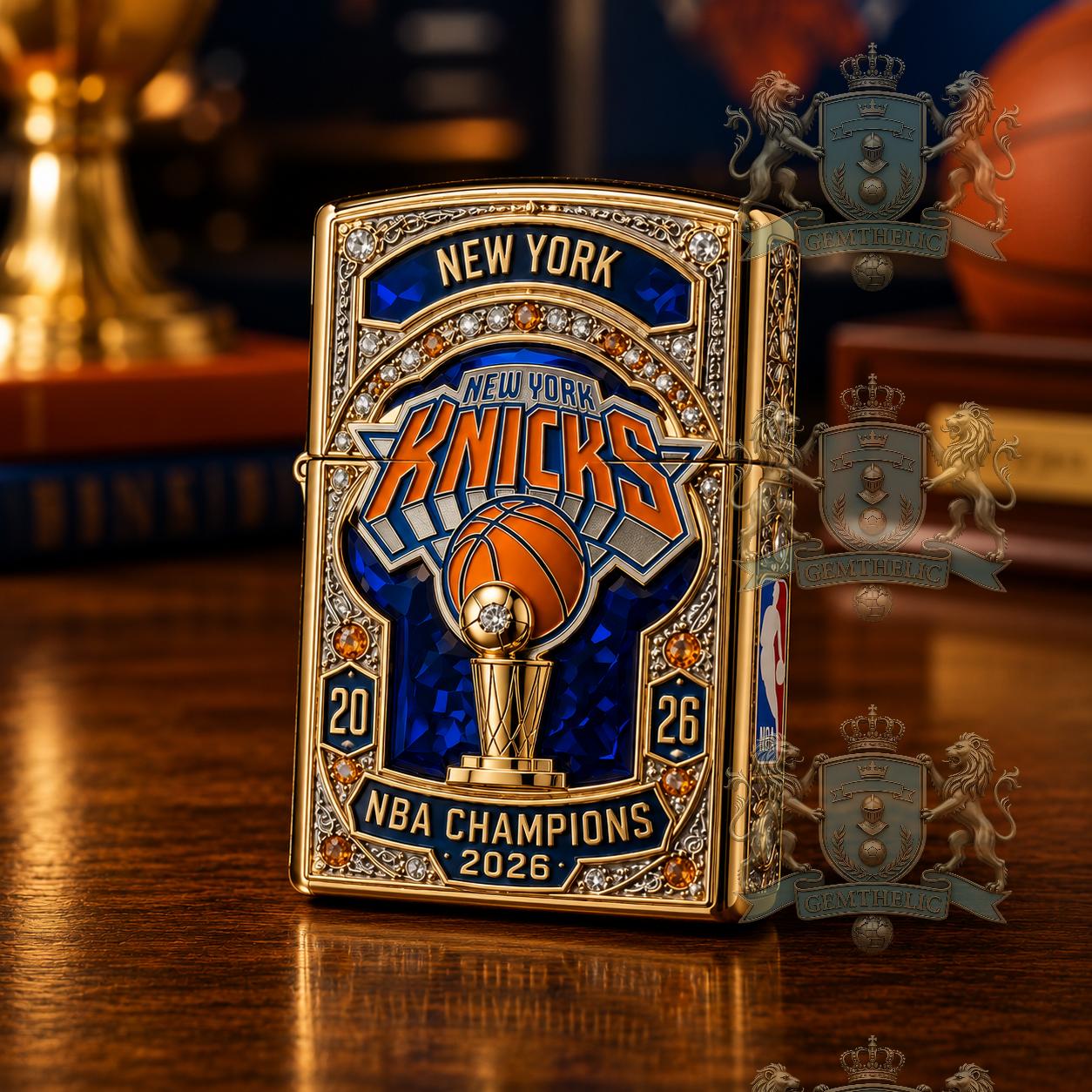 New York Knicks NBA Champions 2026 Championship Zippo Lighter - Detail View