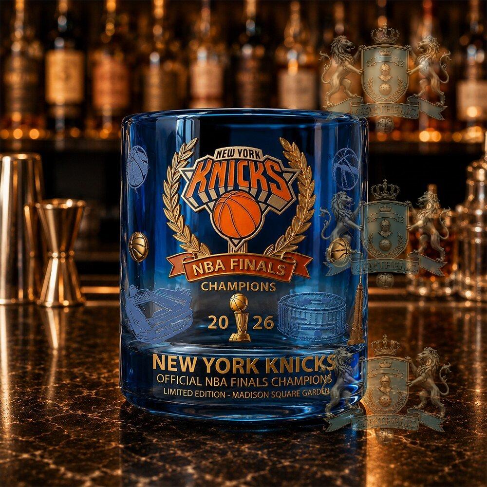 New York Knicks NBA Finals Champions 2026 Whiskey Glass