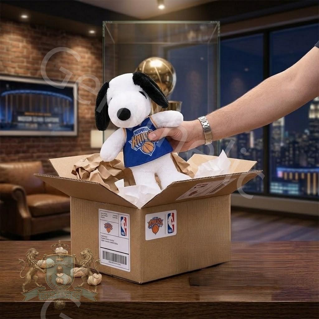 New York Knicks Snoopy 2026 NBA Champions Plush Toy - Detail View