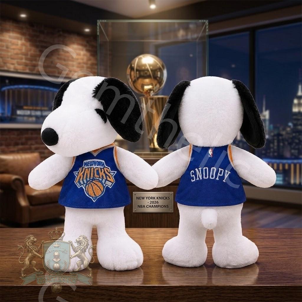 New York Knicks Snoopy 2026 NBA Champions Plush Toy - Front View