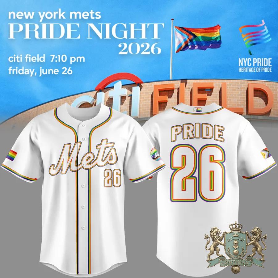 New York Mets Pride Night 2026 Baseball Jersey