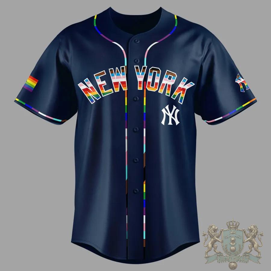 New York Yankees Pride Month Baseball Jersey - Detail View