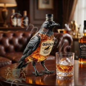 Old Crow Crow Shaped Kentucky Straight Whiske Bottle