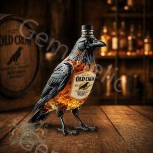 Old Crow Crow Shaped Kentucky Straight Whiske Bottle