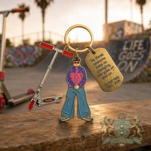 Oliver Tree Life Goes On Quote 1993-2026 Scooter Keychain