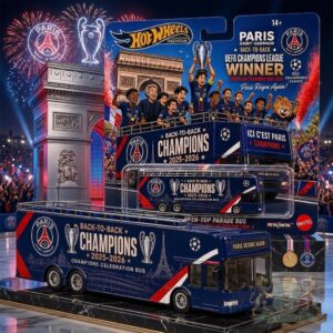 Paris Saint Germain Back to Back 2025-2026 UEFA Champions League Winner Hot Wheels